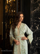 Jade Noctis Moroccan kaftan neckline and sleeve embroidery detail