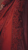 Garnet Adagio burgundy velvet Moroccan kaftan with tone-on-tone embroidery, matching belt and wide sleeves, in motion